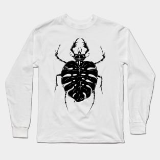 Stag beetle and Monstera Long Sleeve T-Shirt